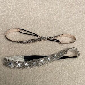 Elegant Silver and Black Headband Set